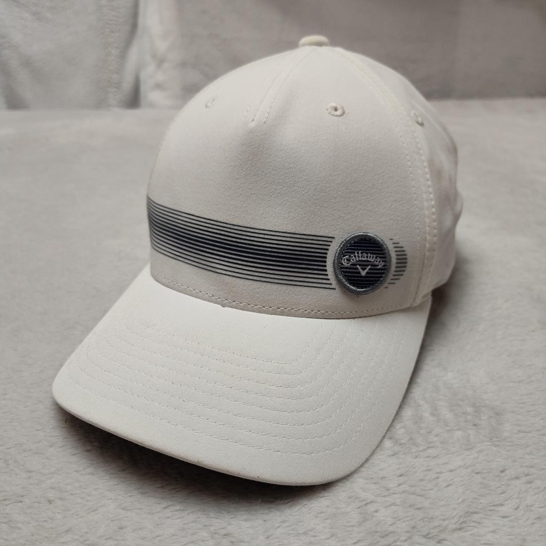 Callaway Hat Cap Strap Back Mens One Size White Flexfit Adjustable Polyester
